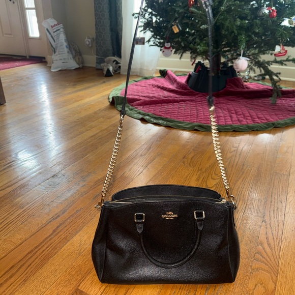 Coach Black Satchel with Gold Accents - Picture 4 of 6